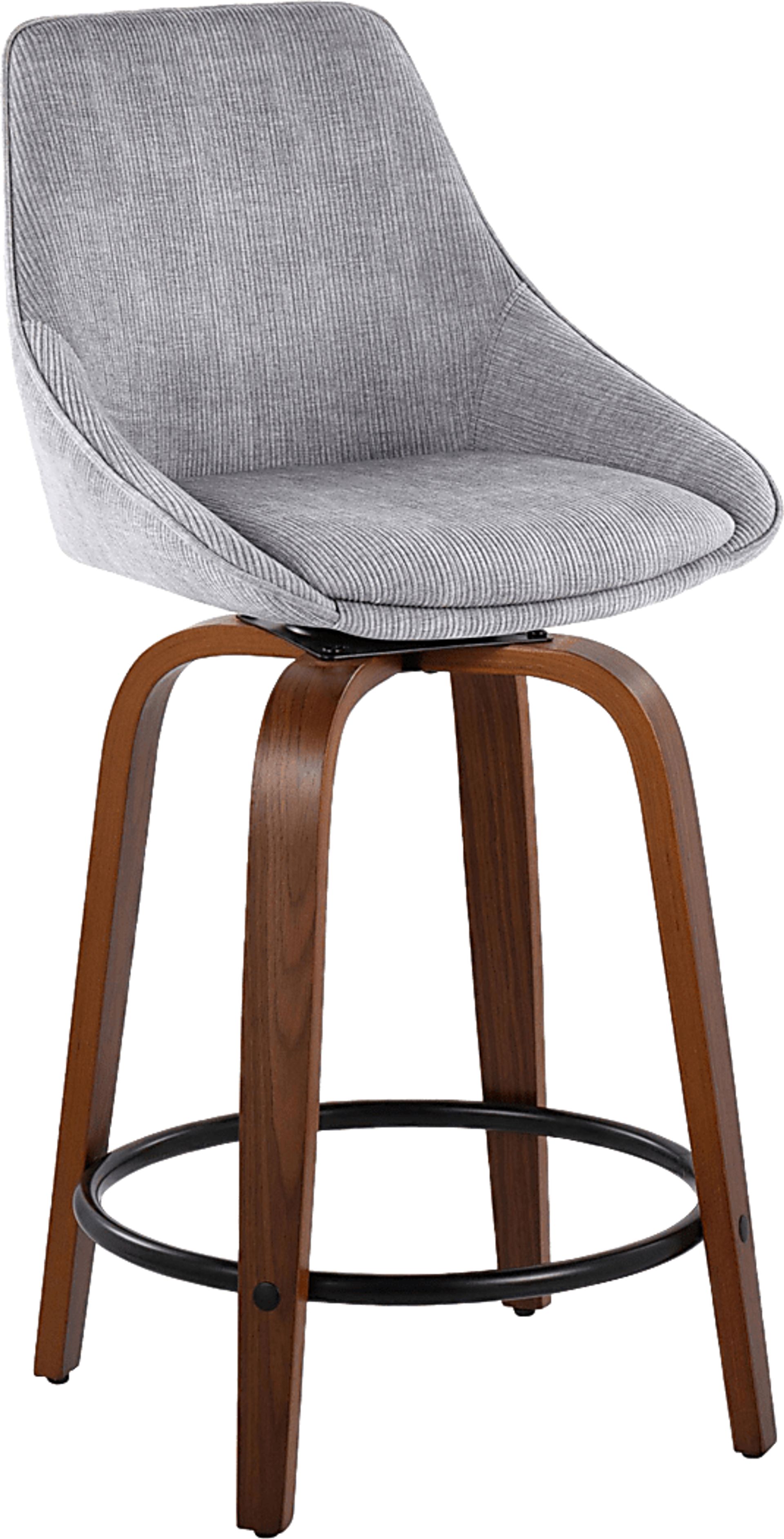 Dellrey II Gray Swivel Counter Height Stool, Set of 2 - Image 2
