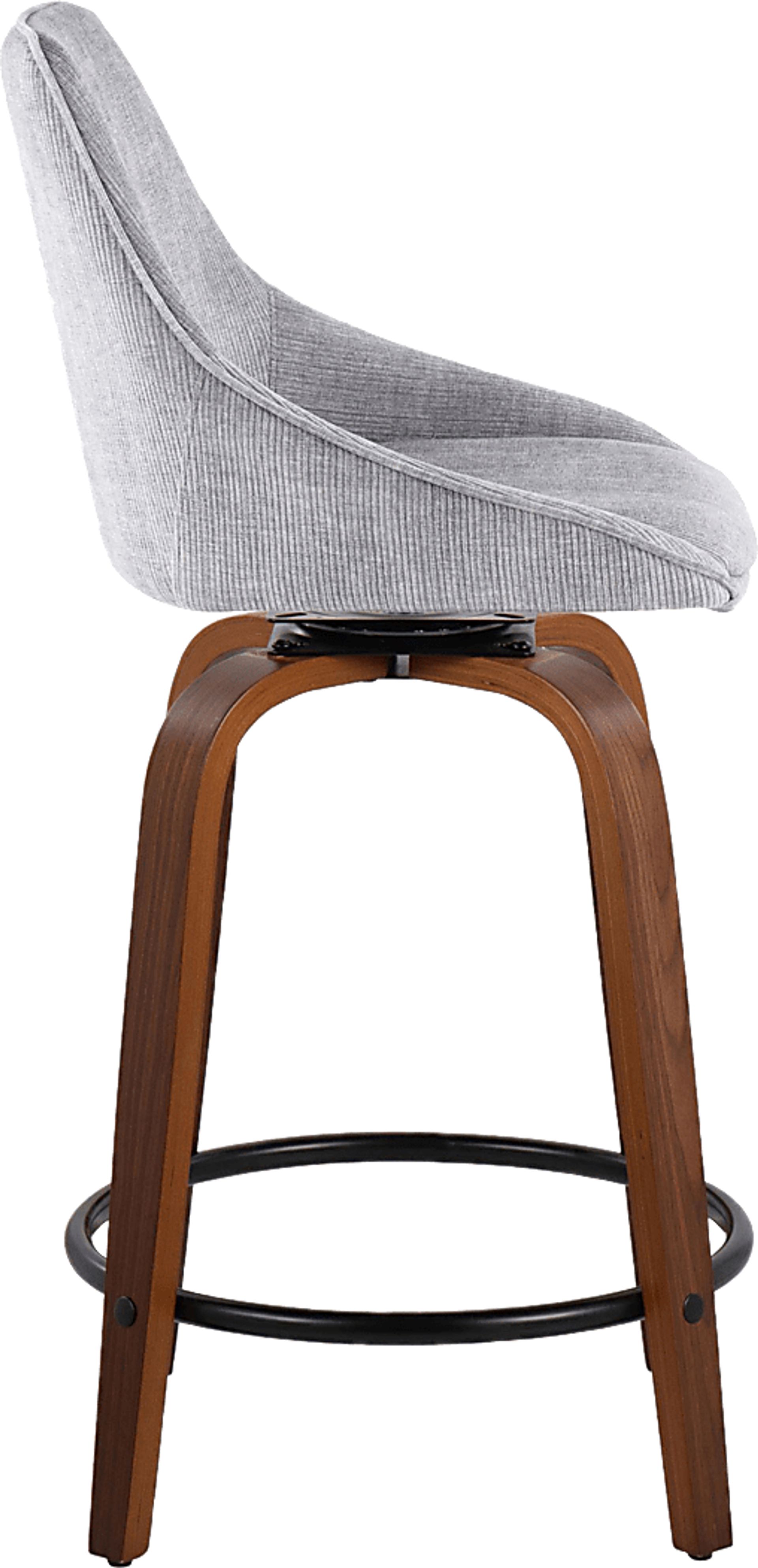 Dellrey II Gray Swivel Counter Height Stool, Set of 2 - Image 3