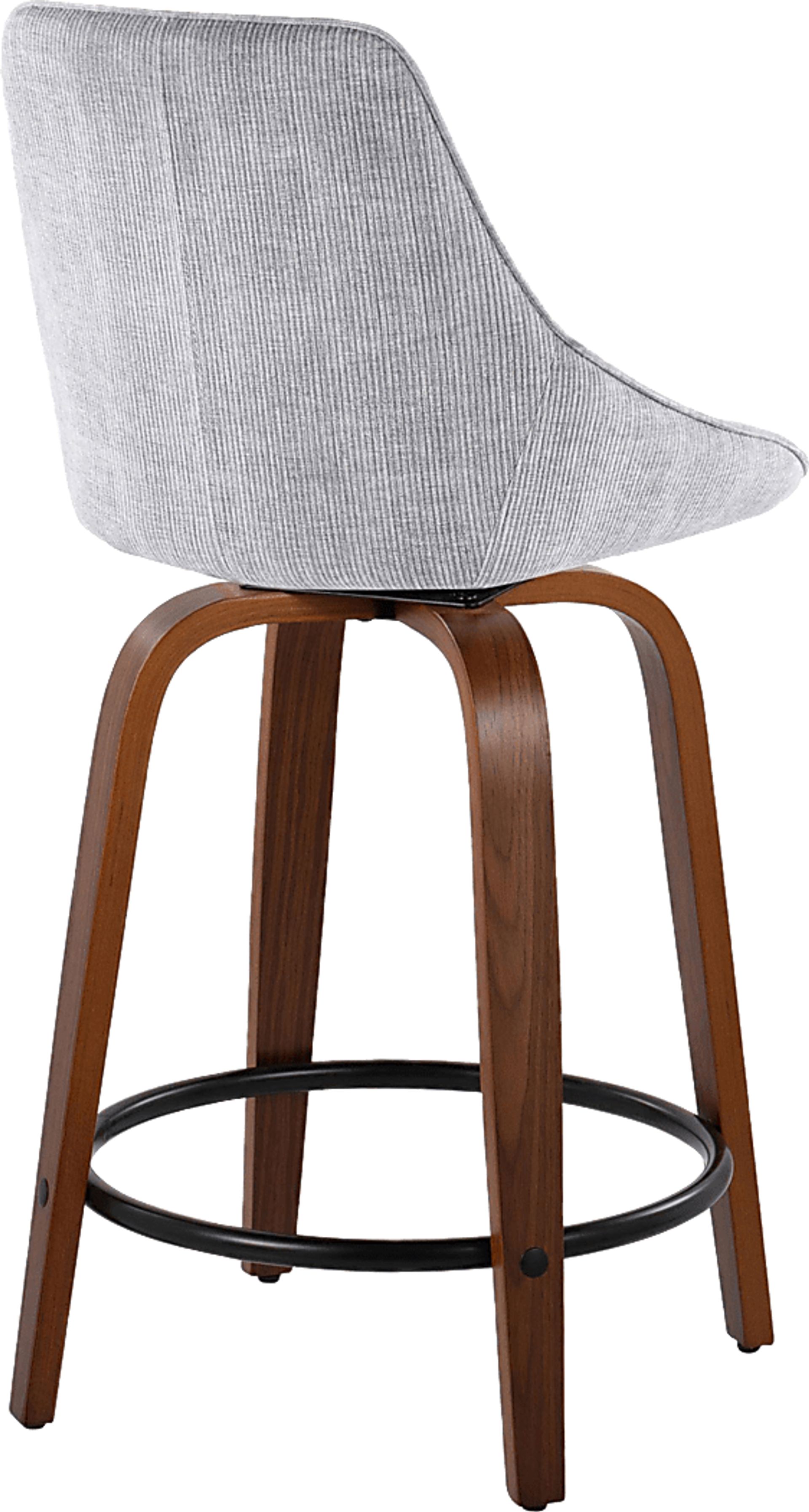 Dellrey II Gray Swivel Counter Height Stool, Set of 2 - Image 4