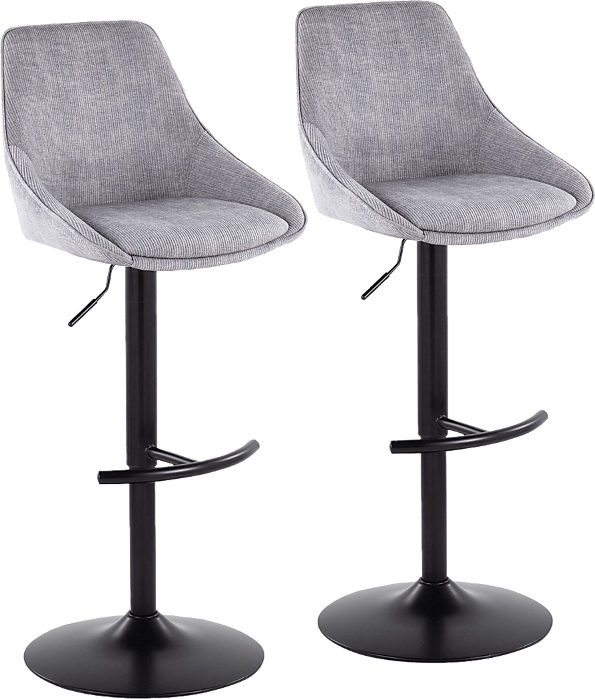 Dellrey III Gray Adjustable Barstool, Set of 2 - Image 1