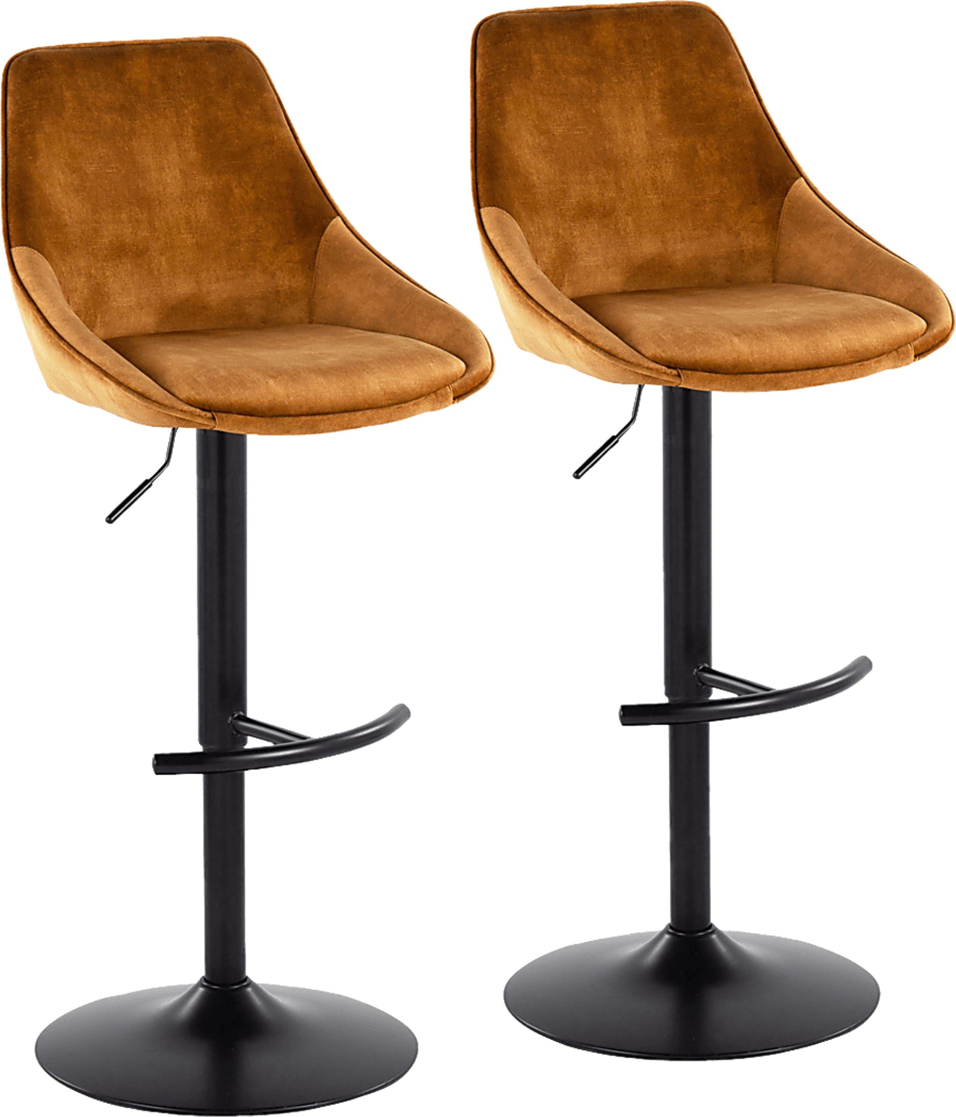 Dellrey IV Gold Adjustable Barstool, Set of 2 - Image 1