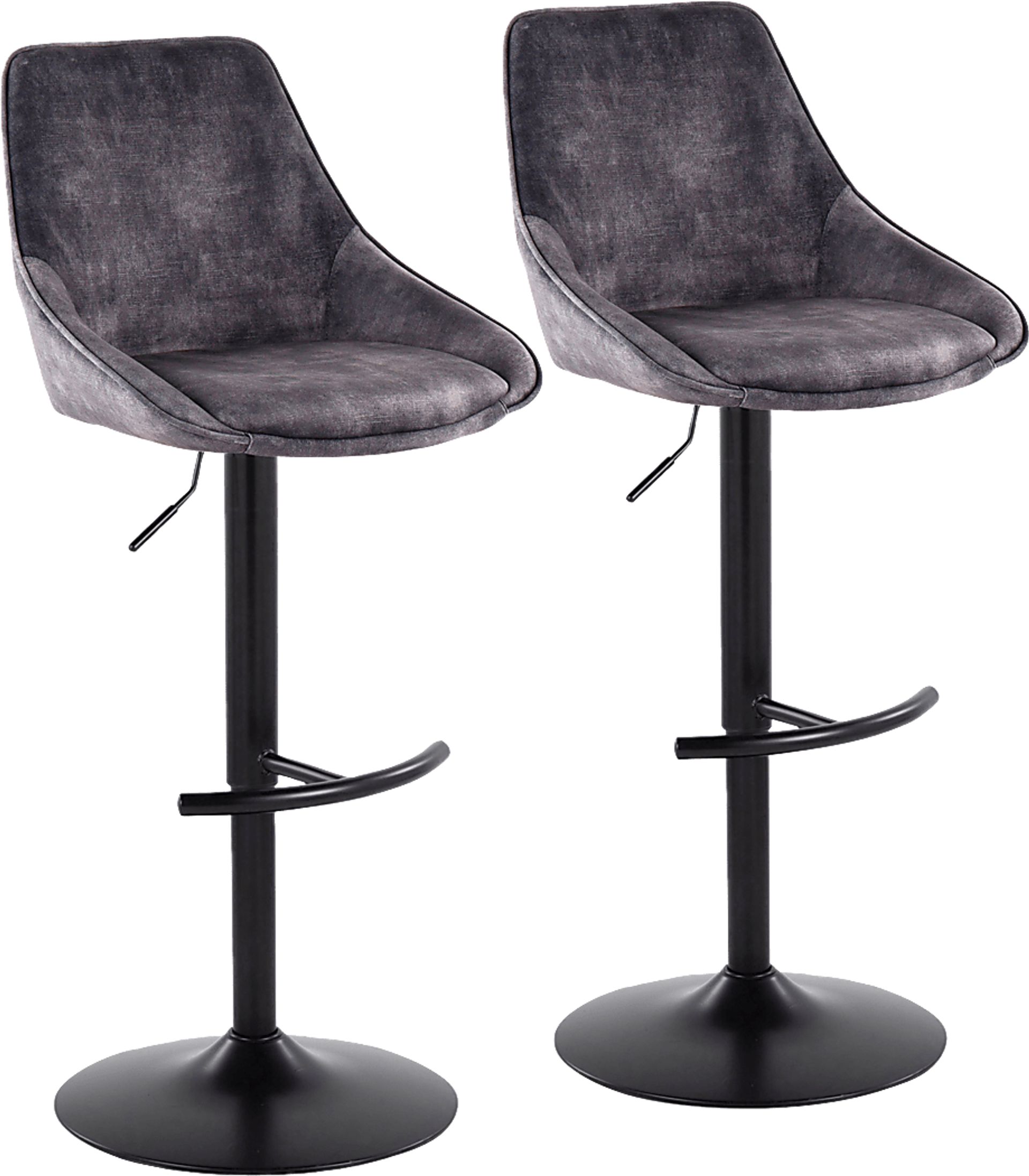 Dellrey IV Gray Adjustable Barstool, Set of 2 - Image 1