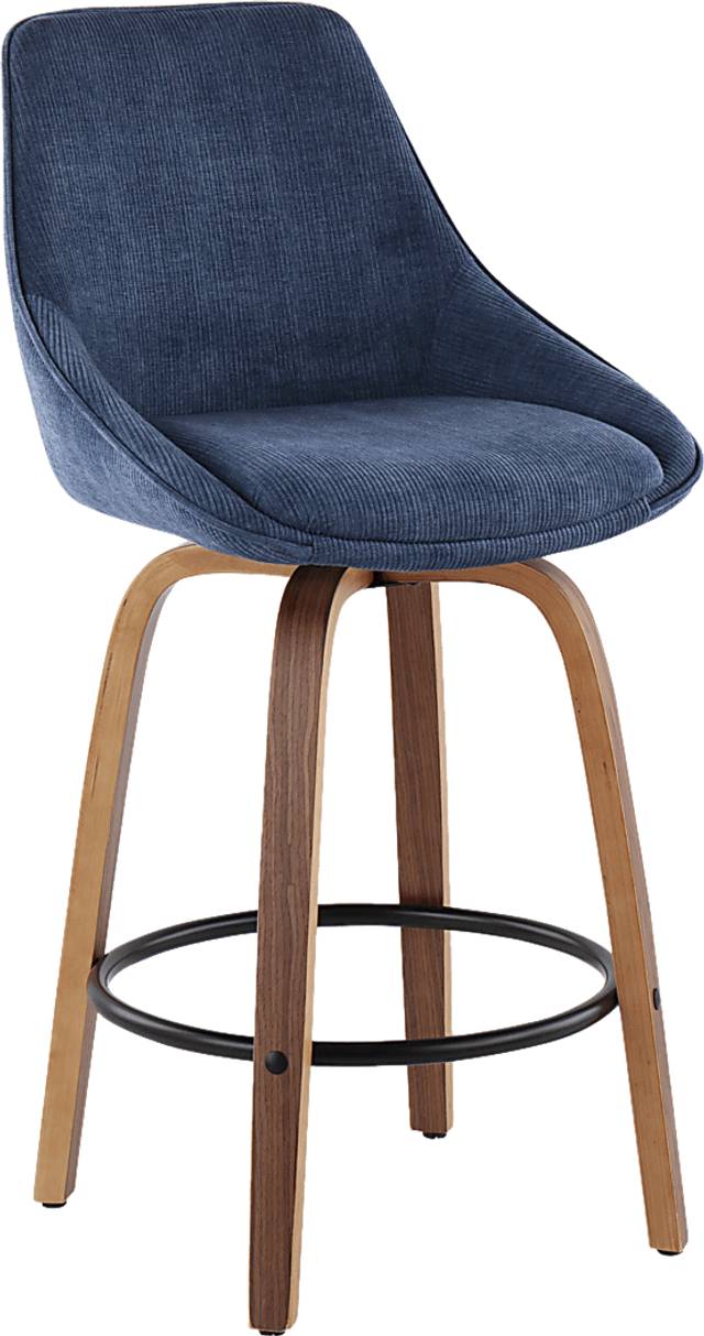Dellrey Navy Counter Height Stool, Set of 2 - Thumbnail - Image 2