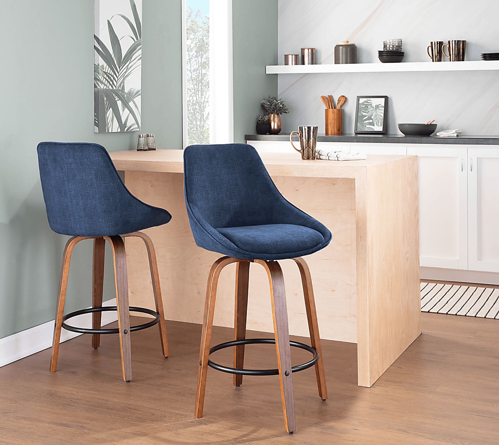 Dellrey Navy Counter Height Stool, Set of 2 - Image 8