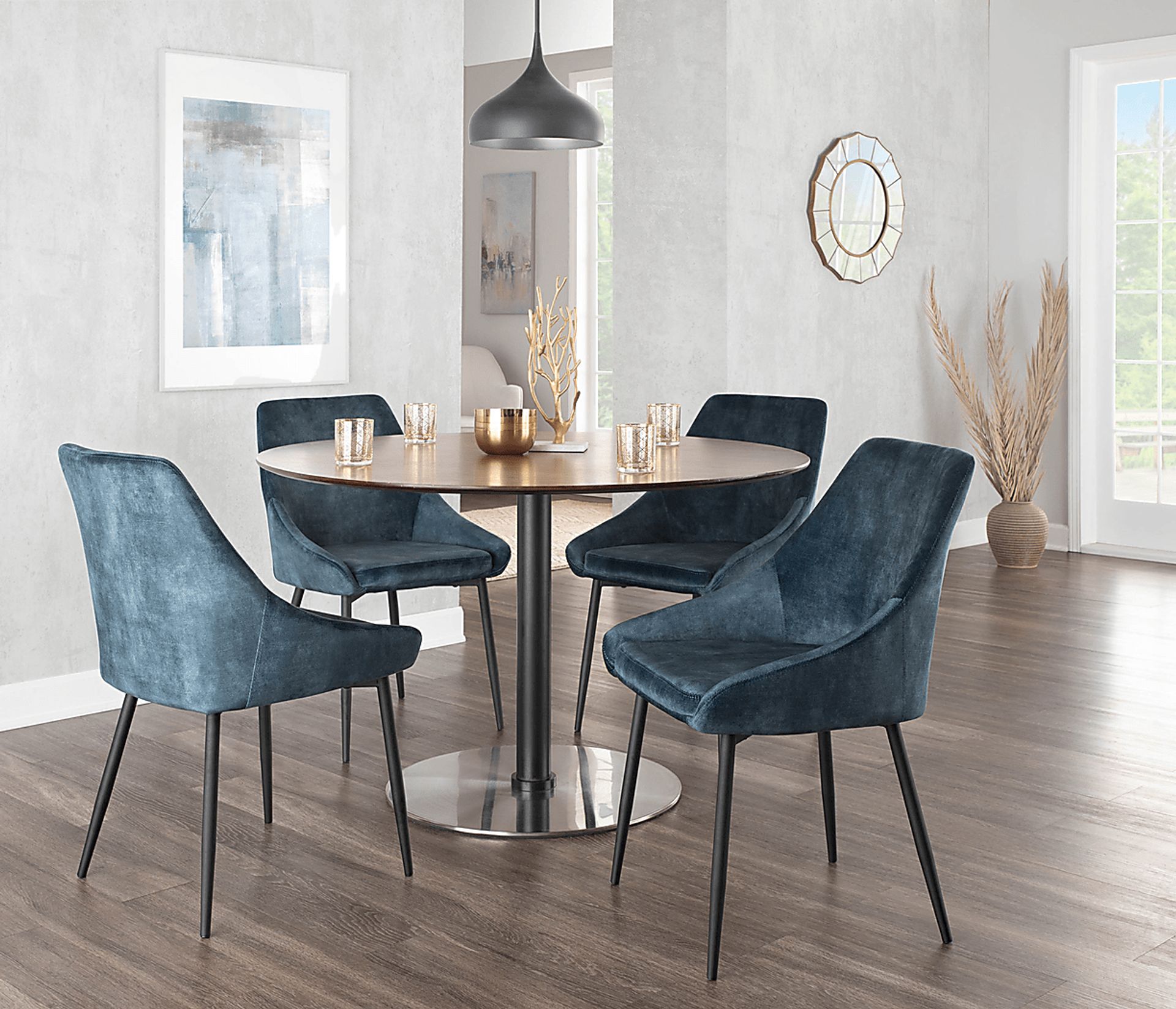 Dellrey Navy Dining Chair, Set of 2 - Image 8