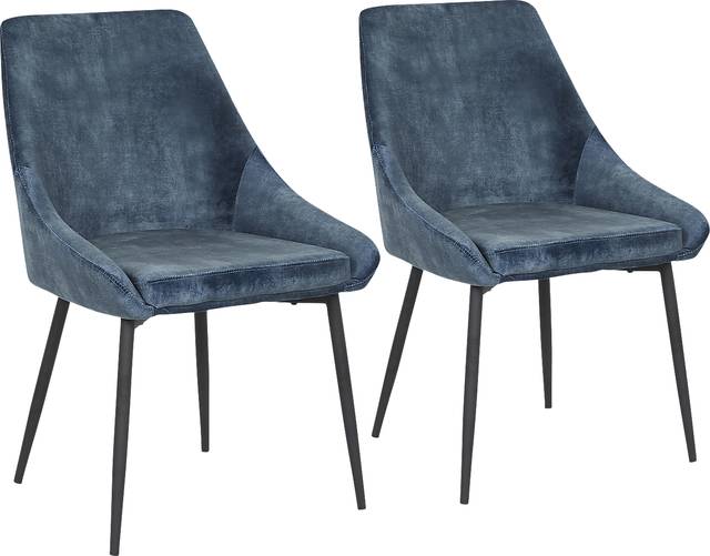 Dellrey Navy Dining Chair, Set of 2 - Thumbnail - Image 1