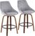 Dellrey Silver Counter Height Stool, Set of 2