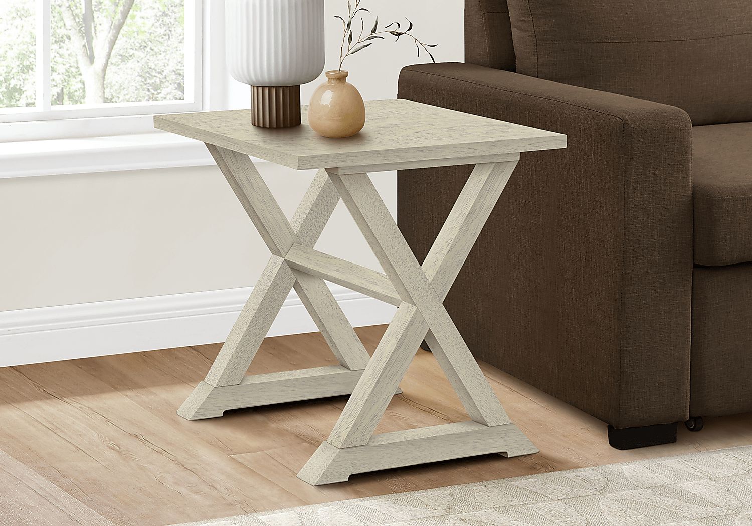 Delmina White End Table - Thumbnail 2