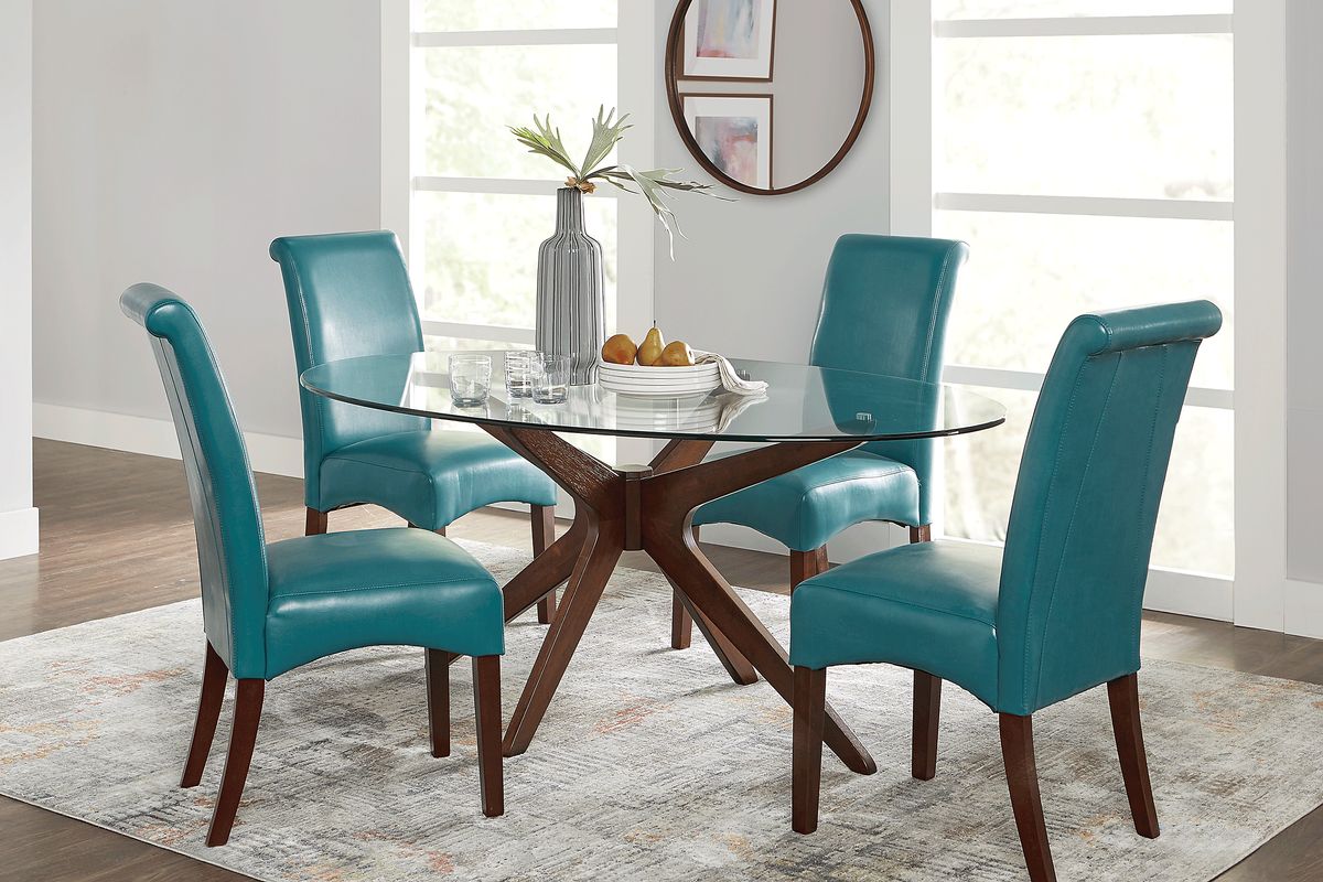 Delmon walnut 5 pc oval dining set new arrivals