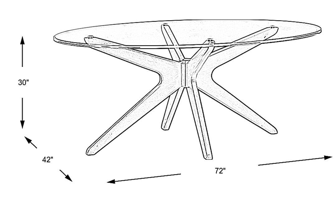 Delmon Walnut Oval Dining Table