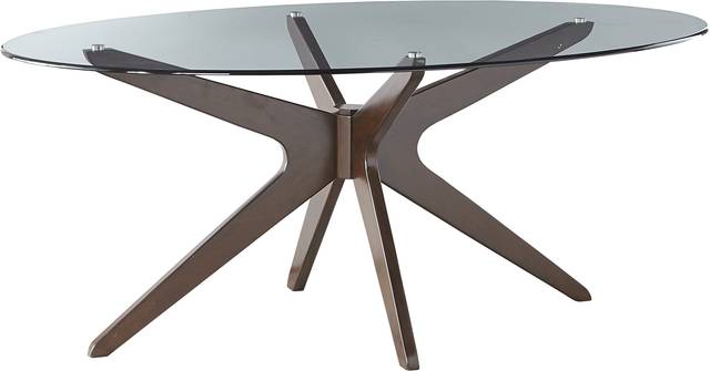 Delmon Walnut Oval Table - Thumbnail - Image 1