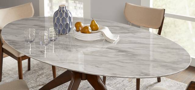 Delmon White Oval Dining Table - Thumbnail - Image 3