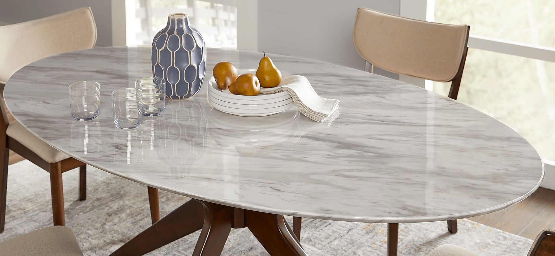 Delmon White Oval Dining Table - Image 3