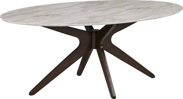 Delmon White Oval Dining Table - Thumbnail - Image 1