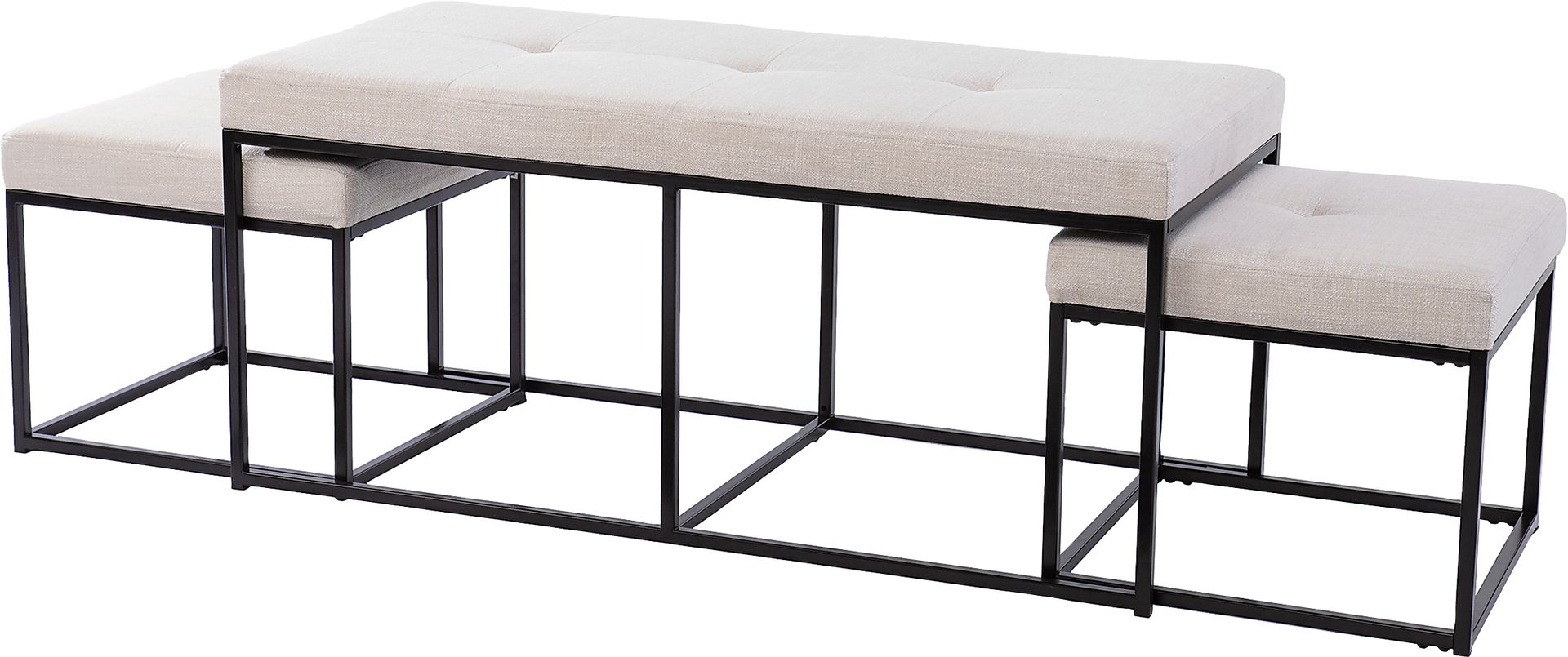 Delmoncio White Ottoman Set - Image 2