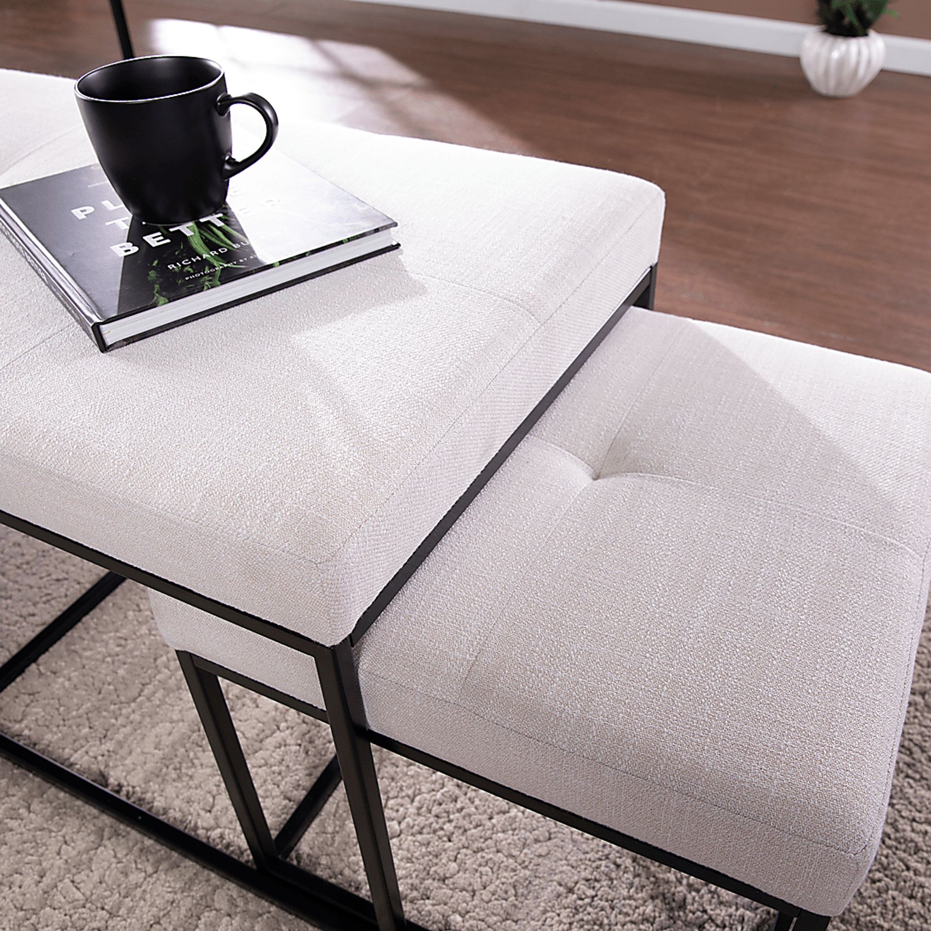 Delmoncio White Ottoman Set - Image 5