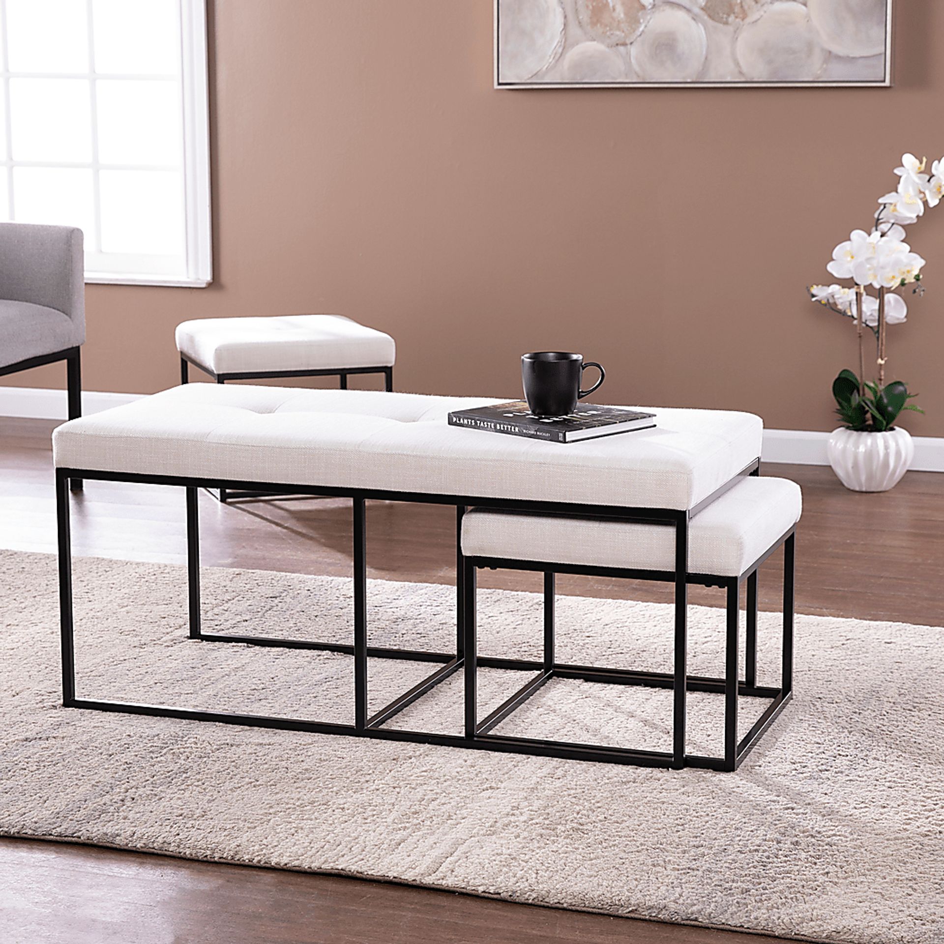 Delmoncio White Ottoman Set - Image 10