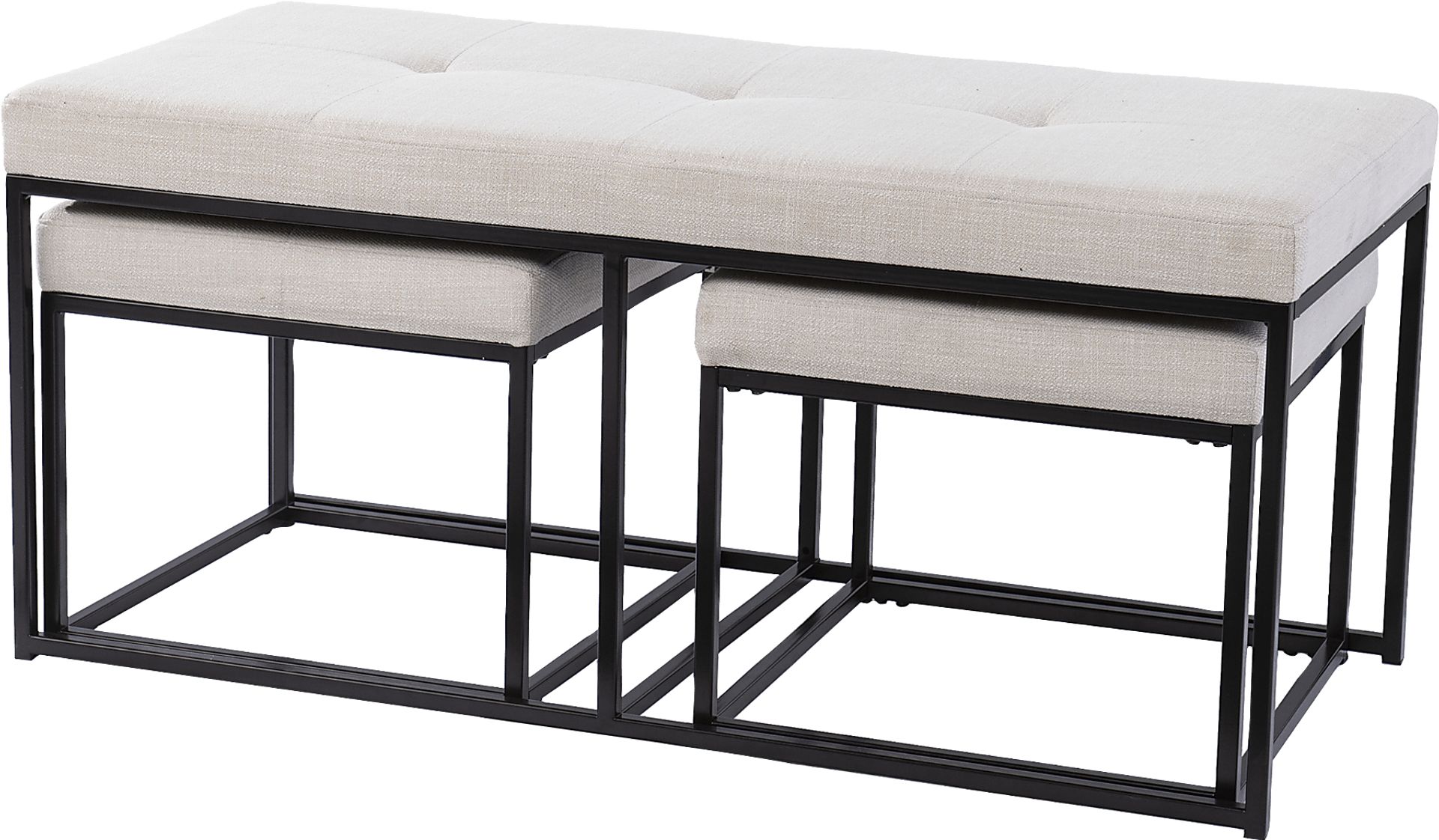 Delmoncio White Ottoman Set - Image 1