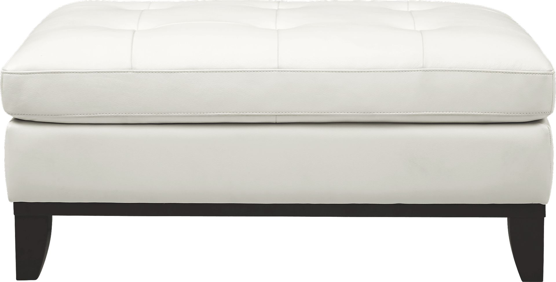 Delmonico Off-White Leather Cocktail Ottoman - Image 2