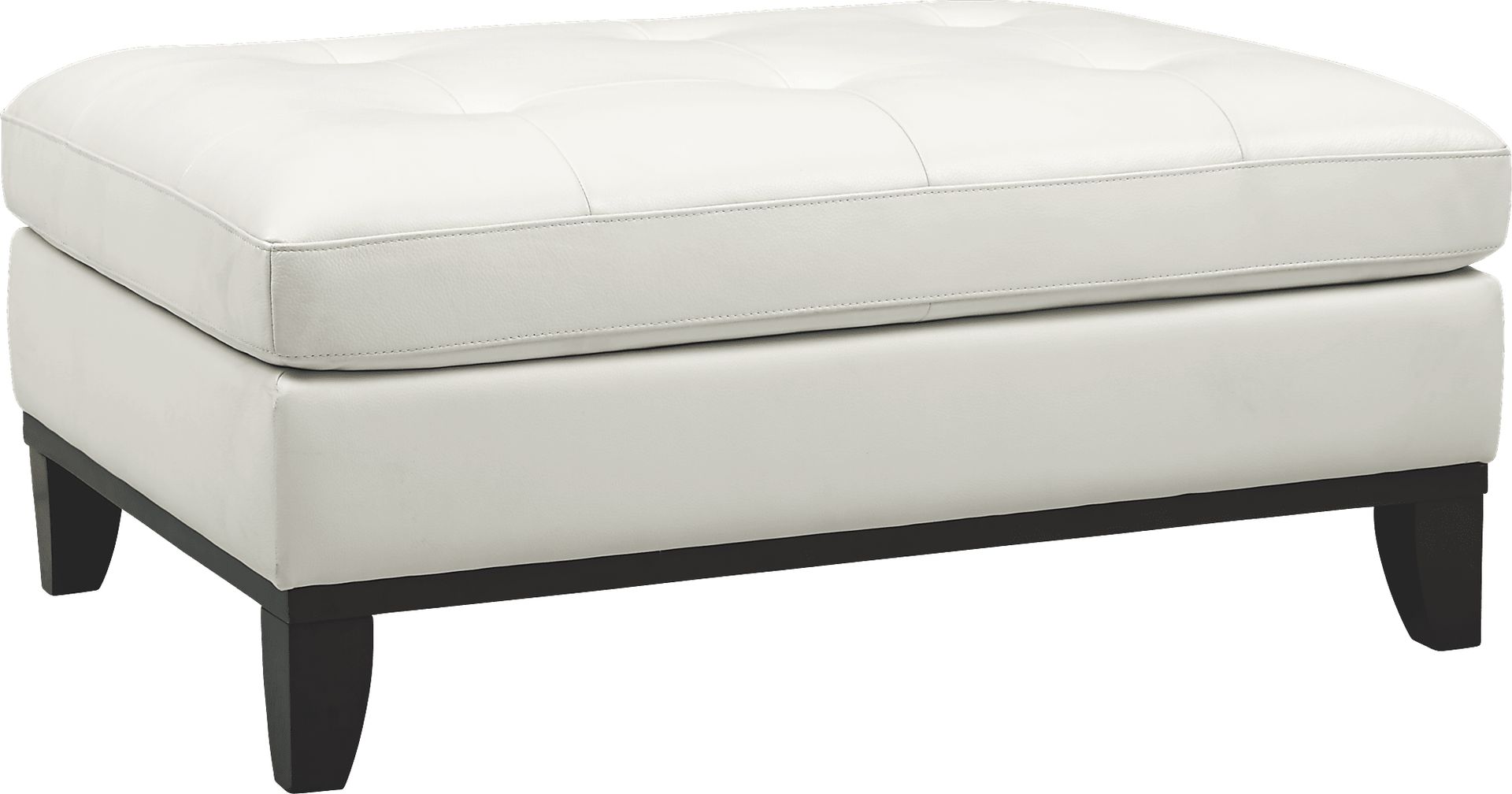 Delmonico Off-White Leather Cocktail Ottoman - Image 1