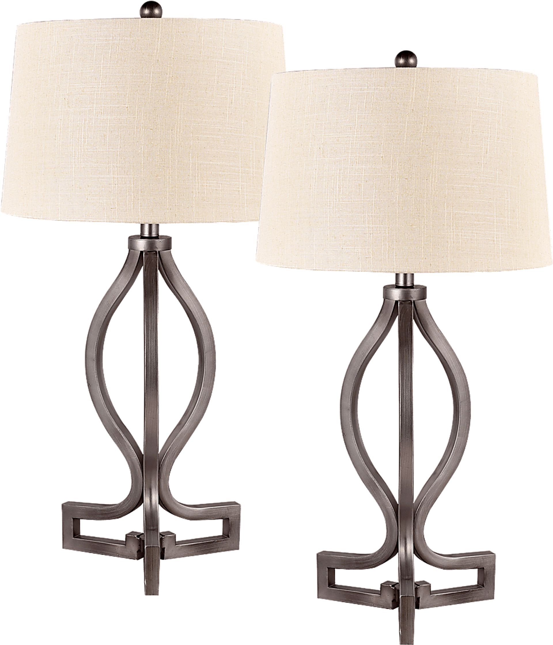 Delora Silver Lamp, Set of 2 - Image 1