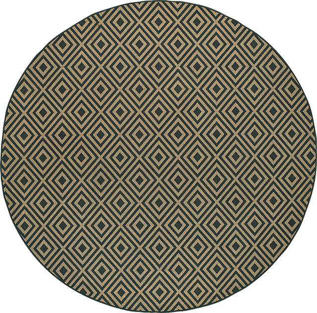 Delores Black 7'10 Round Indoor/Outdoor Rug - Thumbnail - Image 1