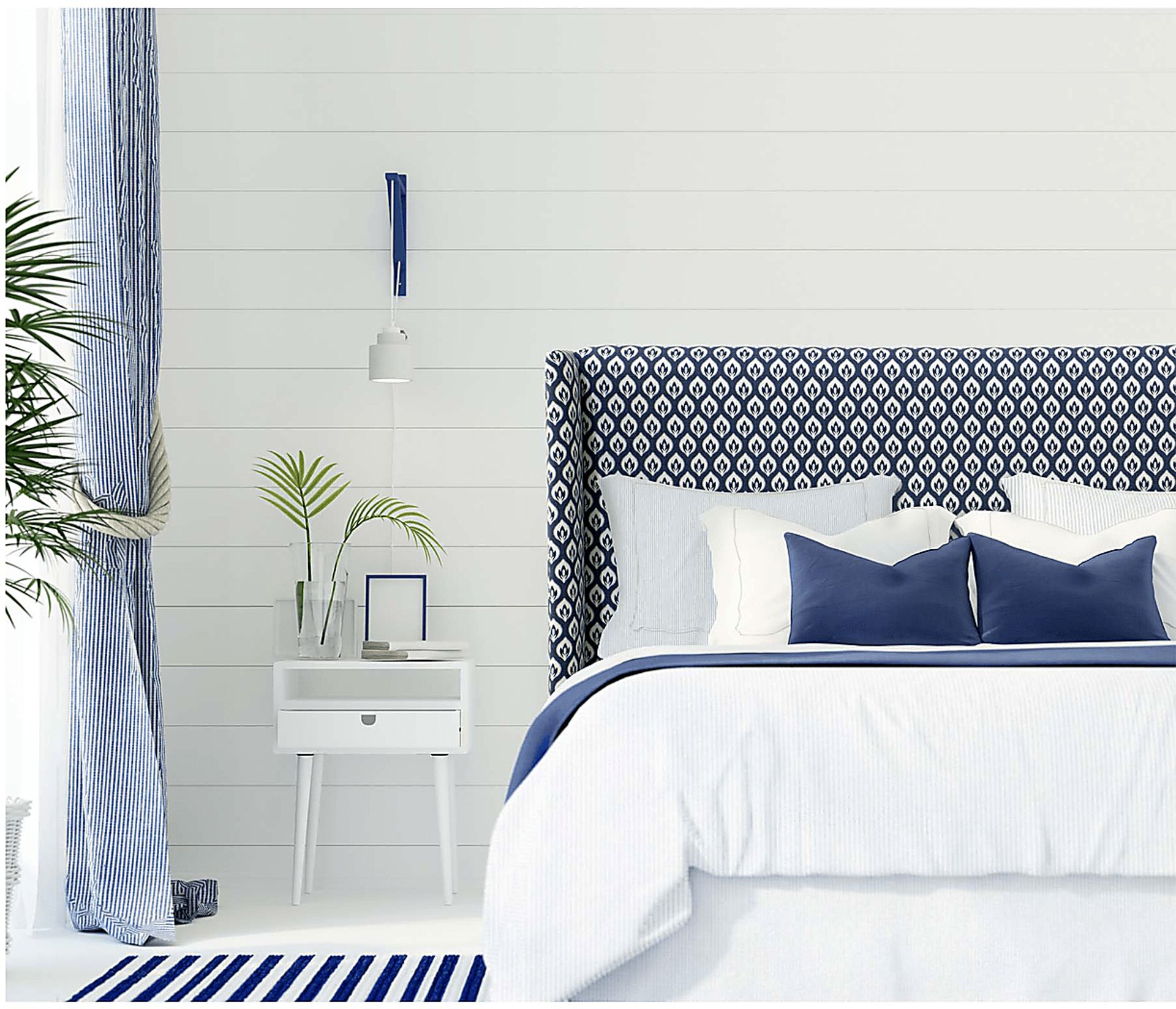 Delorna II Navy California King Headboard - Image 4