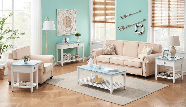 Delphera Teal Cocktail Table - Thumbnail - Image 5