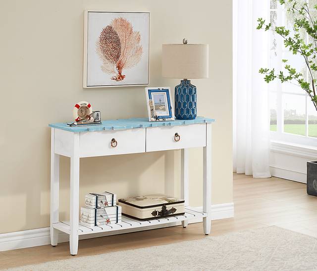 Delphera Teal Sofa Table - Thumbnail - Image 6