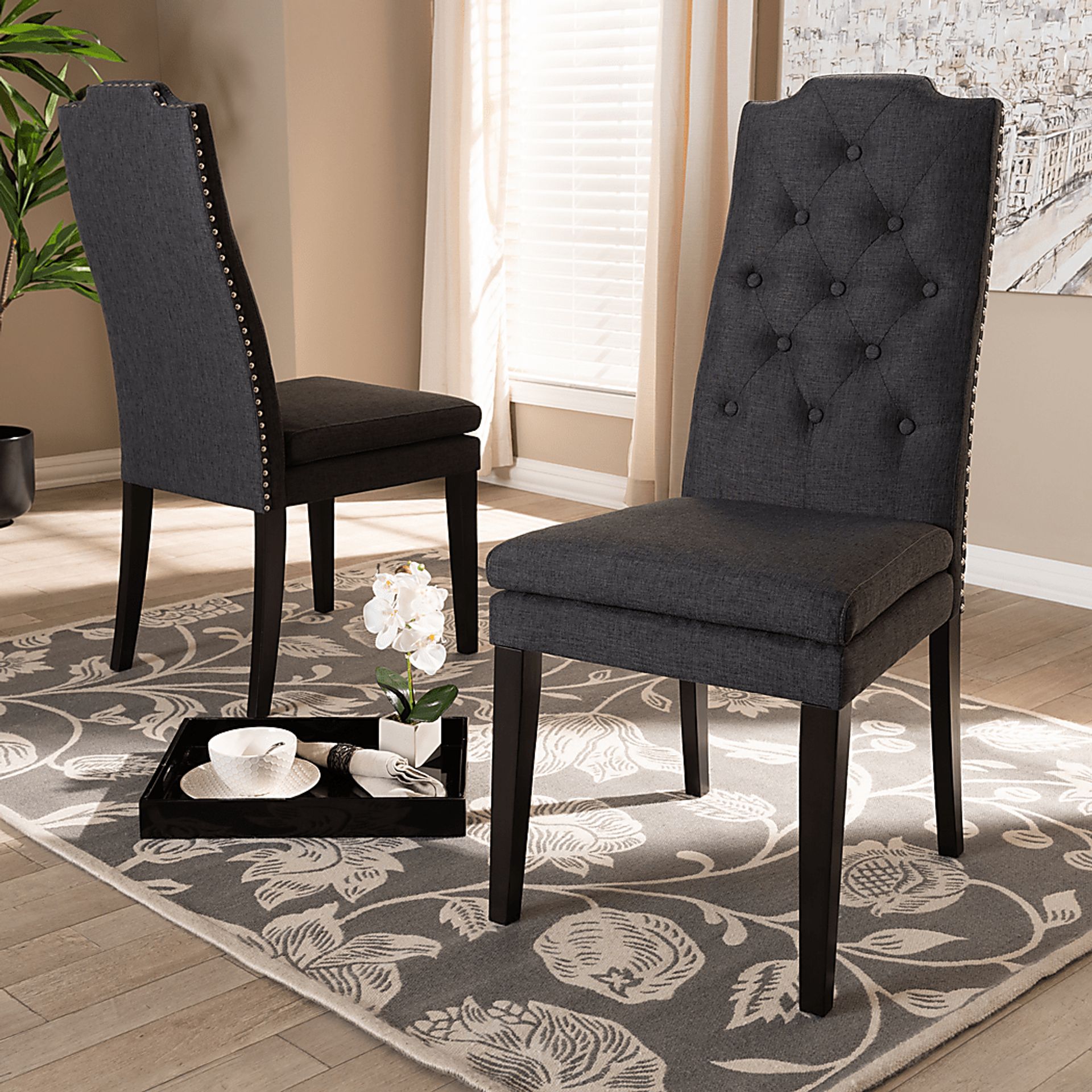Delwood Charcoal Side Chair, Set of 2 - Image 2