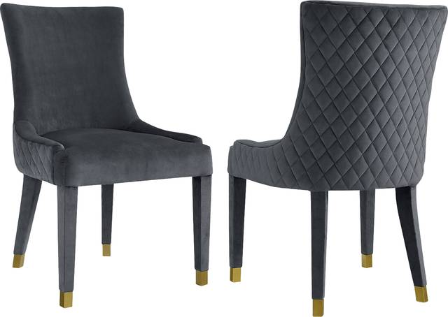Delyan Gray Side Chair, Set of 2 - Thumbnail - Image 1