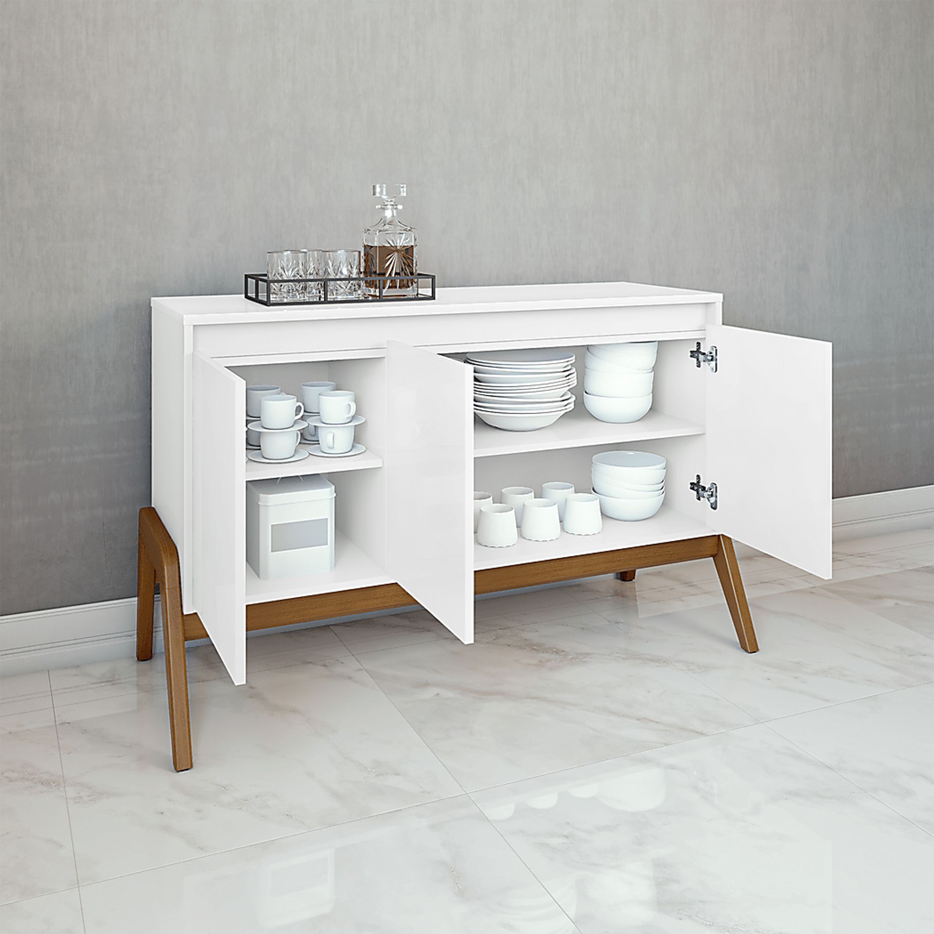 Demerest I White Sideboard - Image 3