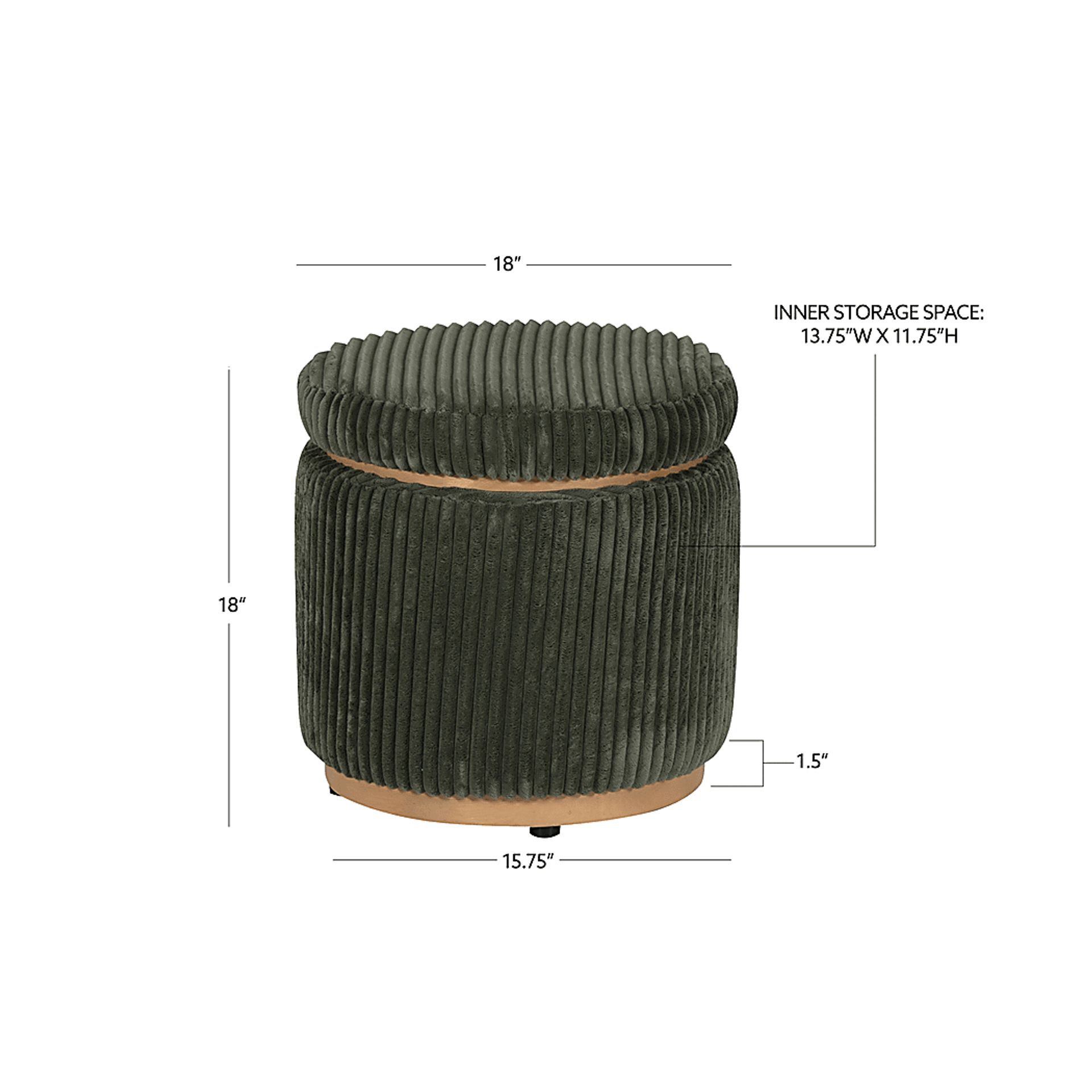 Demico Emerald Ottoman - Image 7
