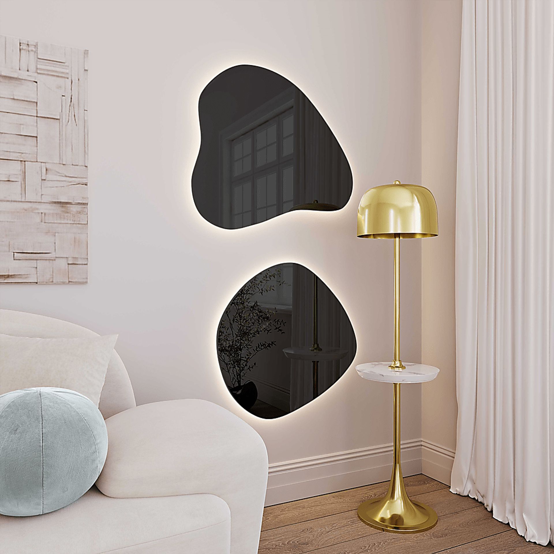 Demoree I Black LED Wall Mirror - Image 2