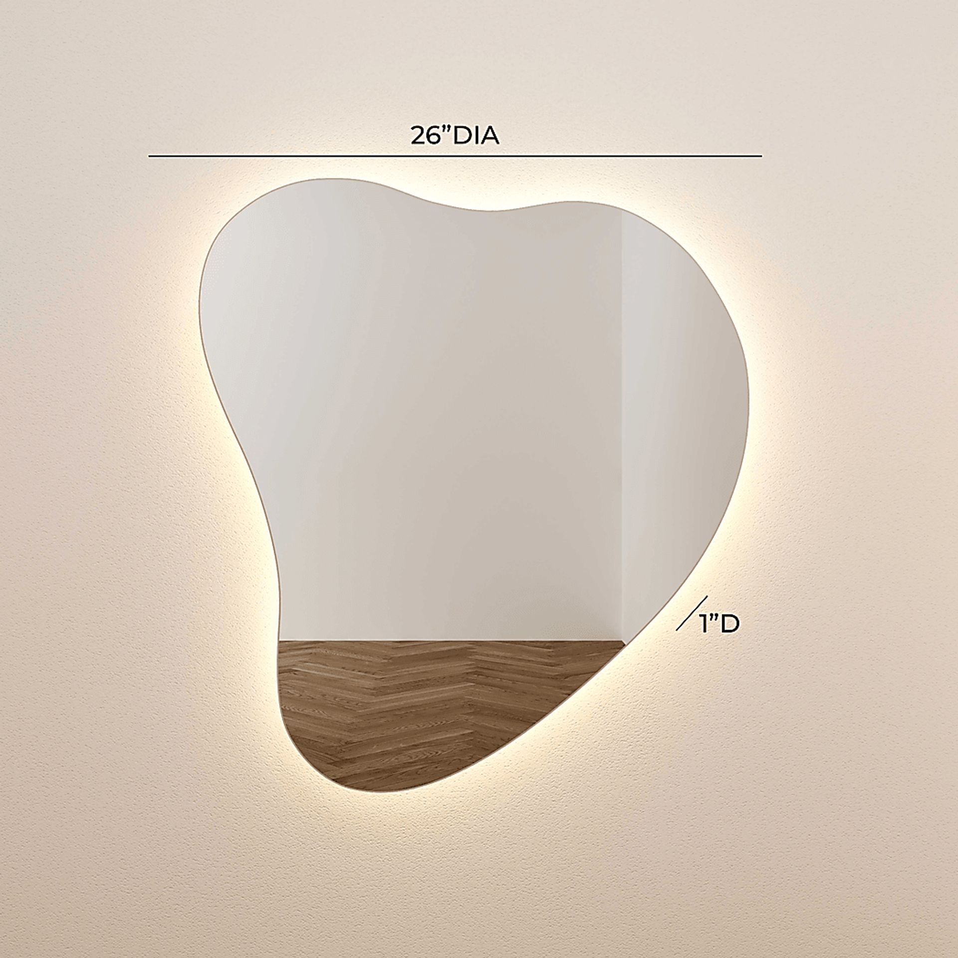 Demoree I Translucent LED Wall Mirror - Image 6