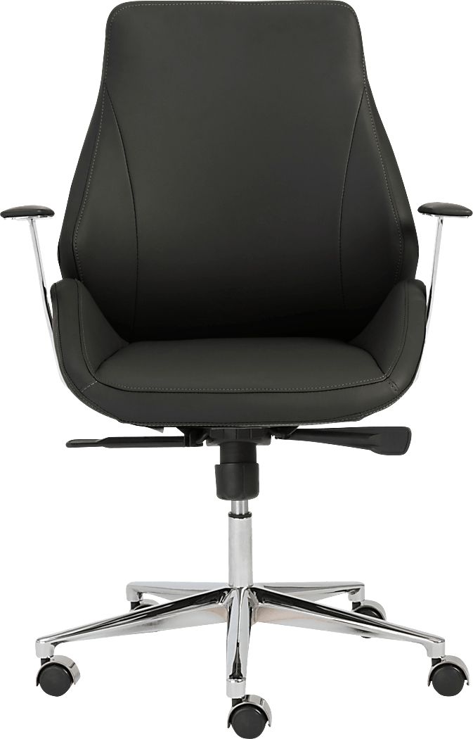 Demores Black Synthetic Fabric Low Desk Chair Rooms to Go