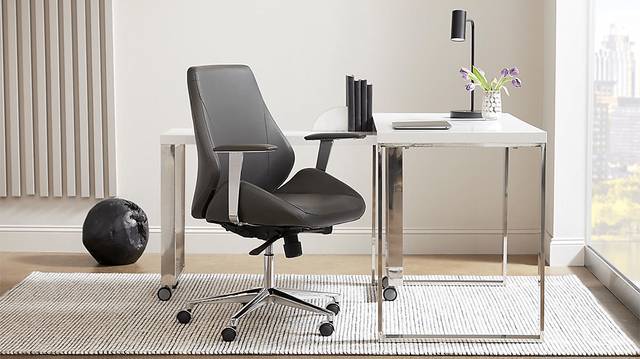 Demores Gray Low Office Chair - Thumbnail - Image 2
