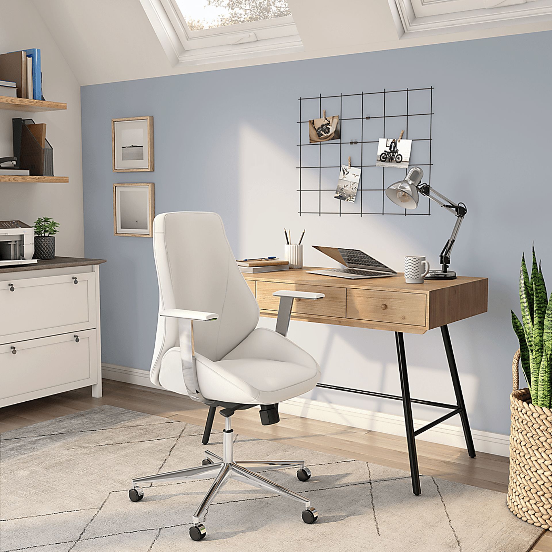 Demores White Low Office Chair - Image 2