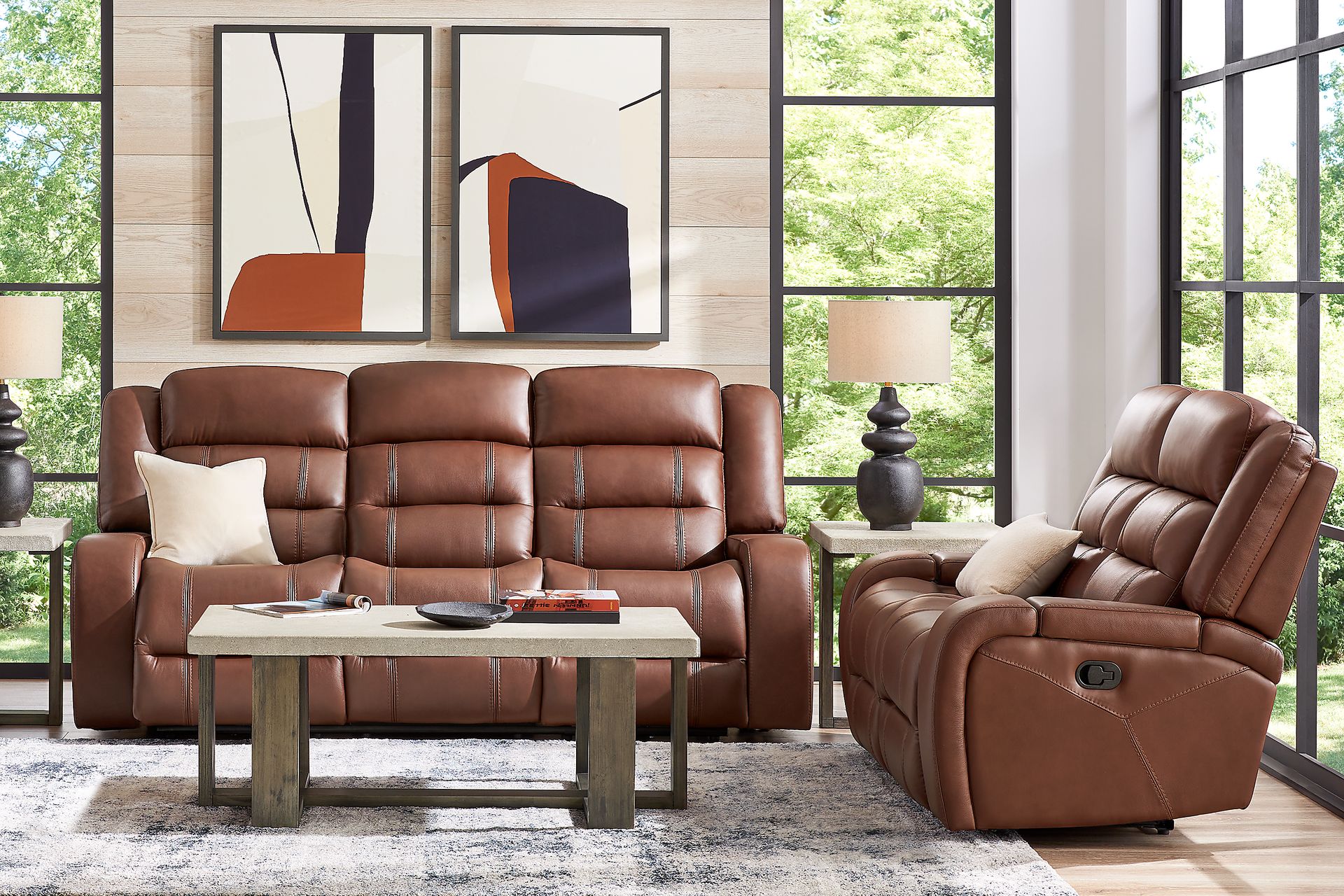 Denali Brown Leather Reclining Sofa - Image 2