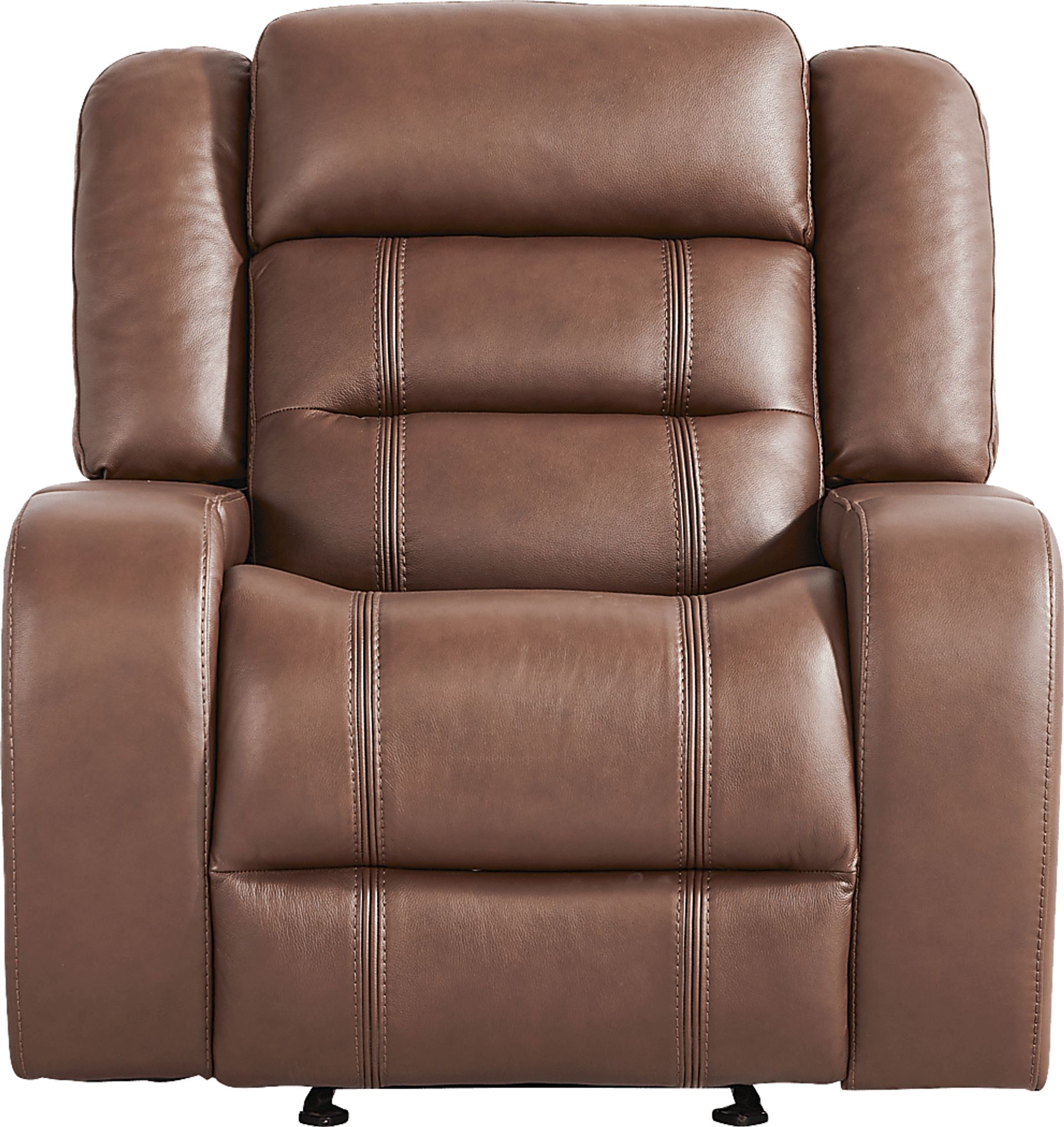 Denali Brown Leather Glider Recliner - Image 2