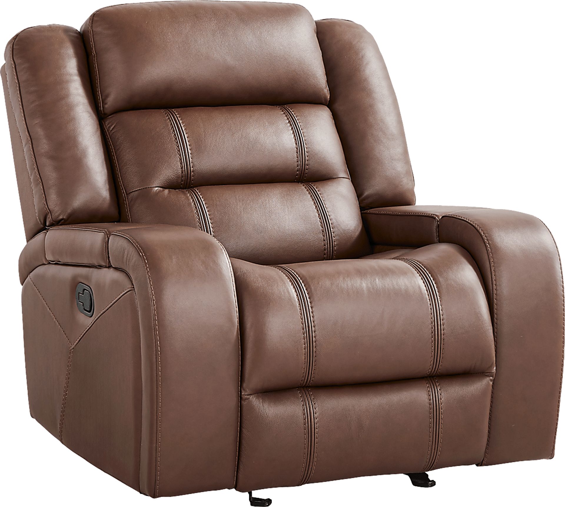 Denali Brown Leather Glider Recliner - Image 3
