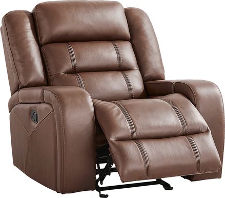 Denali Brown Leather Glider Recliner