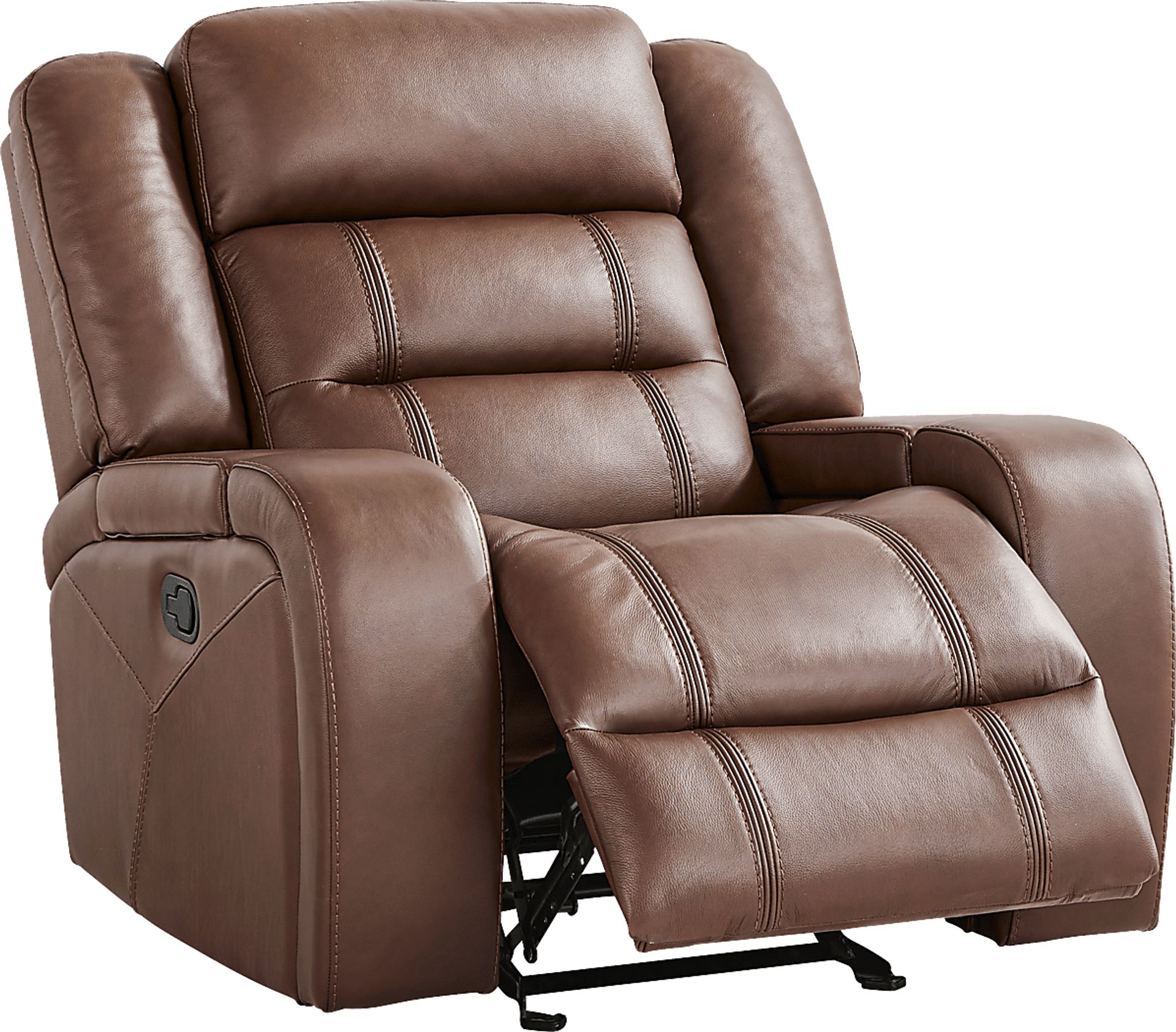 Denali Brown Leather Glider Recliner - Image 1