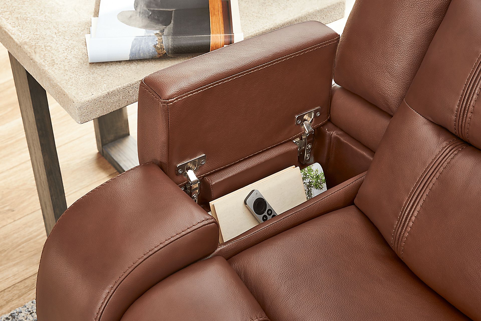 Denali Brown 2 Pc Leather Power Reclining Living Room - Image 8