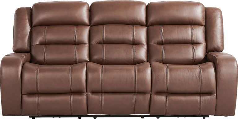 Denali Brown Leather Power Reclining Sofa
