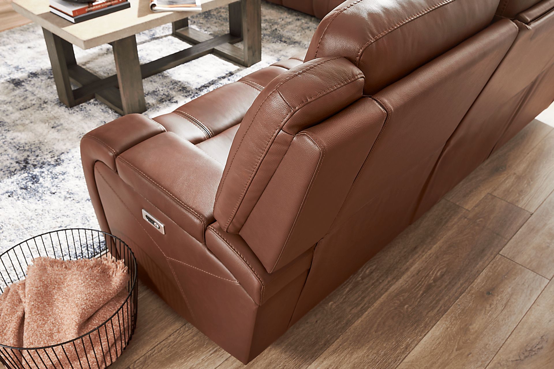 Denali Brown Leather Reclining Sofa - Image 7