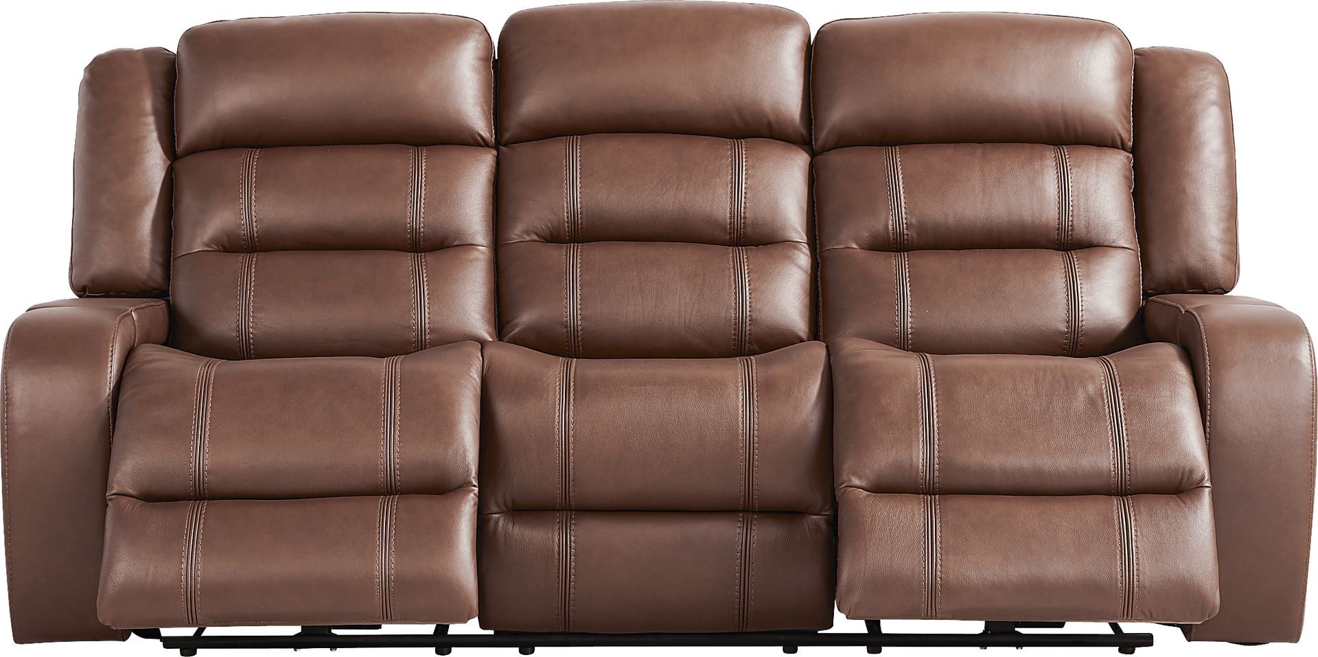 Denali Brown Leather Reclining Sofa - Image 3