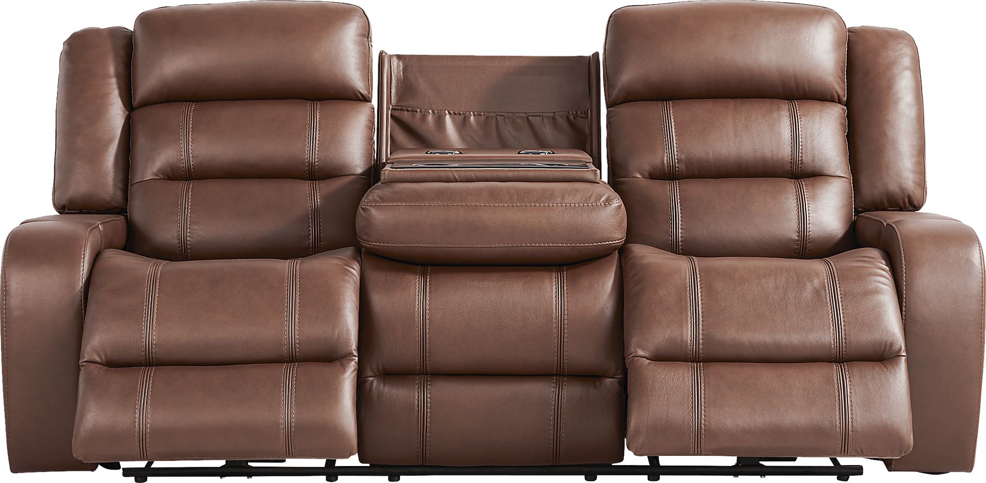 Denali Brown Leather Reclining Sofa - Image 4