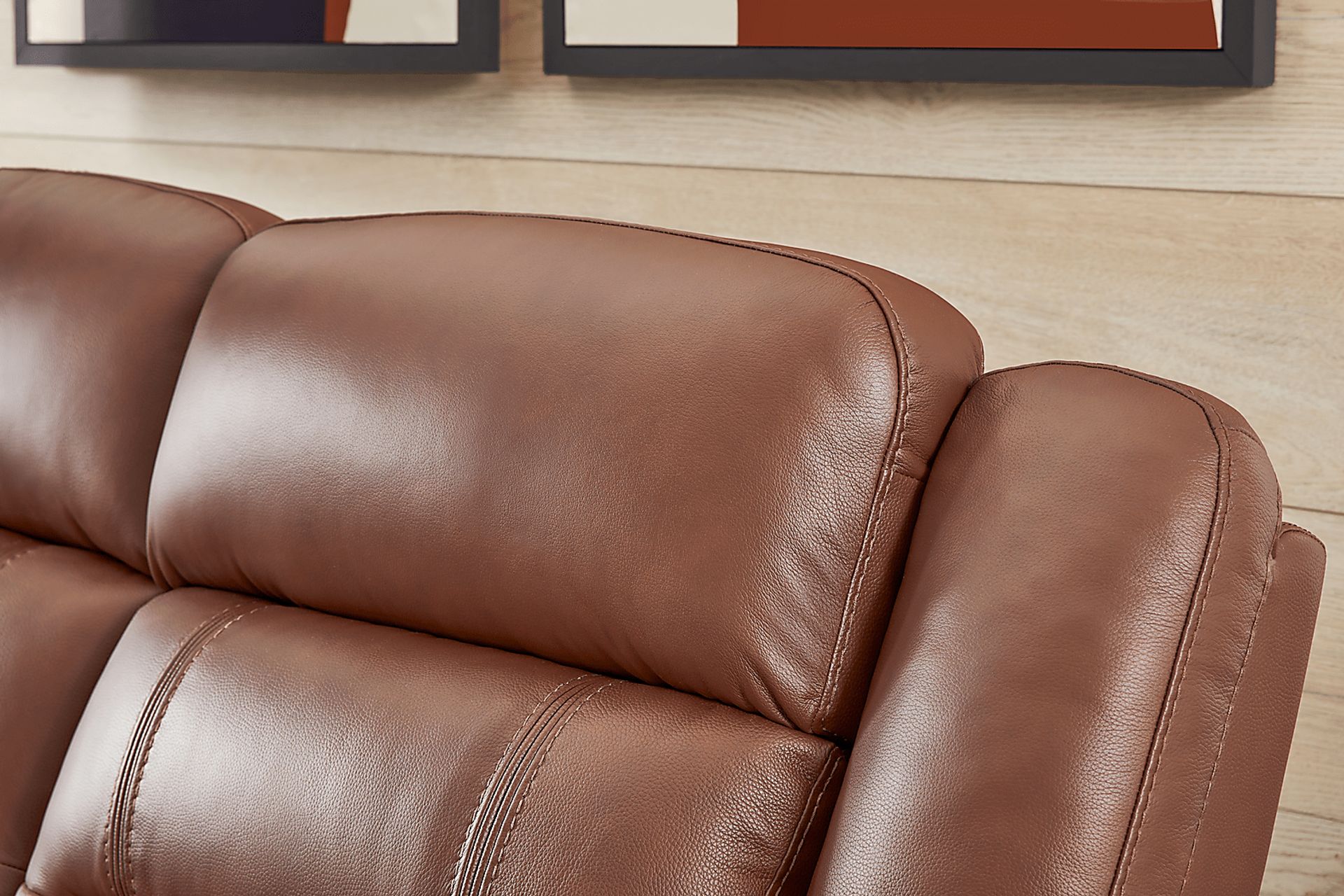 Denali Brown Leather Reclining Sofa - Image 5