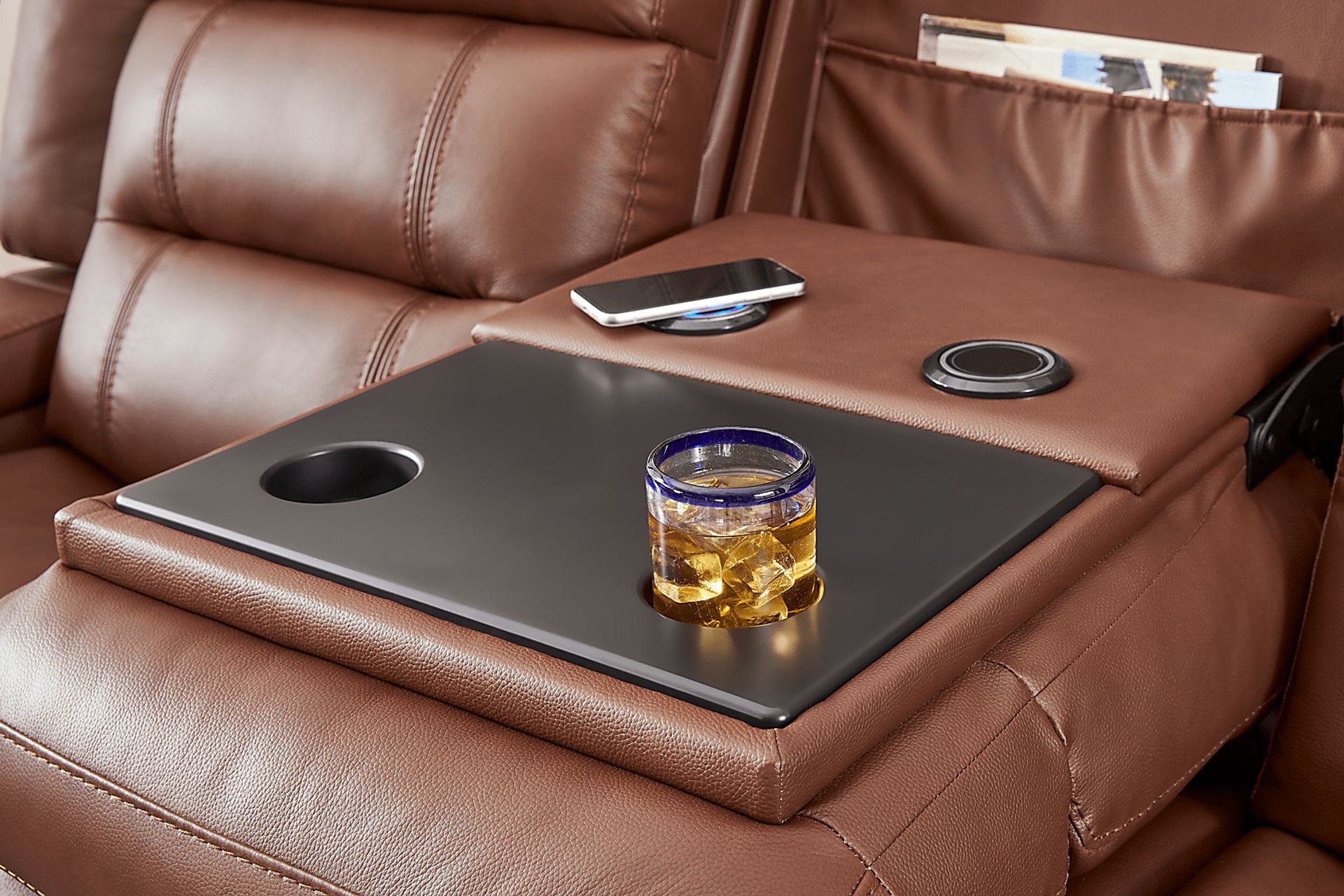 Denali Brown Leather Reclining Sofa - Image 6